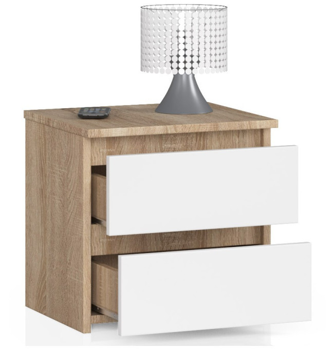 Noční stolek CL2 2SZ CLP dub sonoma / bílý