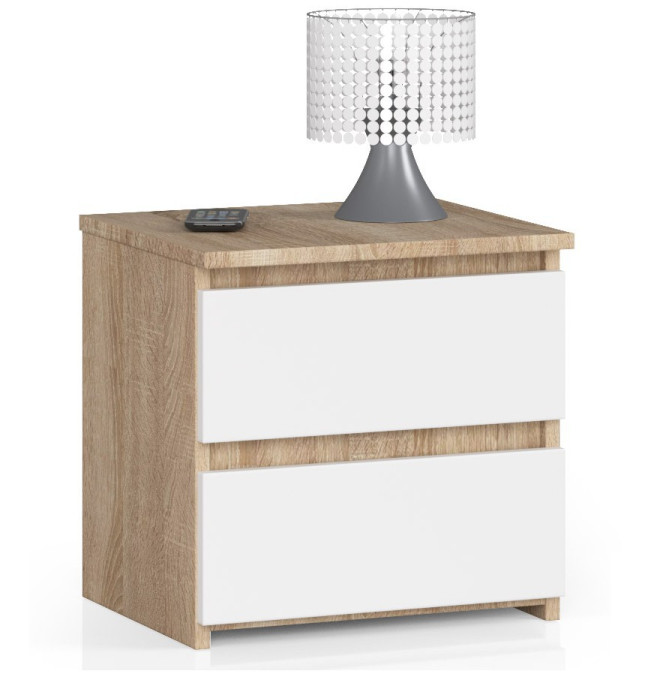 Noční stolek CL2 2SZ CLP dub sonoma / bílý