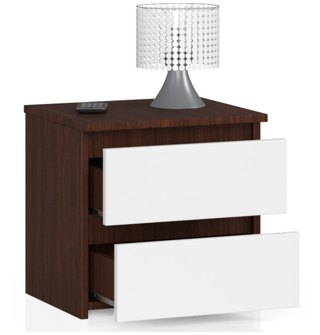 Noční stolek CL2 2SZ CLP wenge / bílý