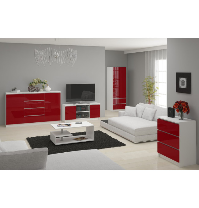 Komoda K120 8SZ CLP červená, lesk