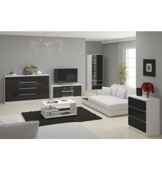 Komoda K120 8SZ CLP grafitová, lesk