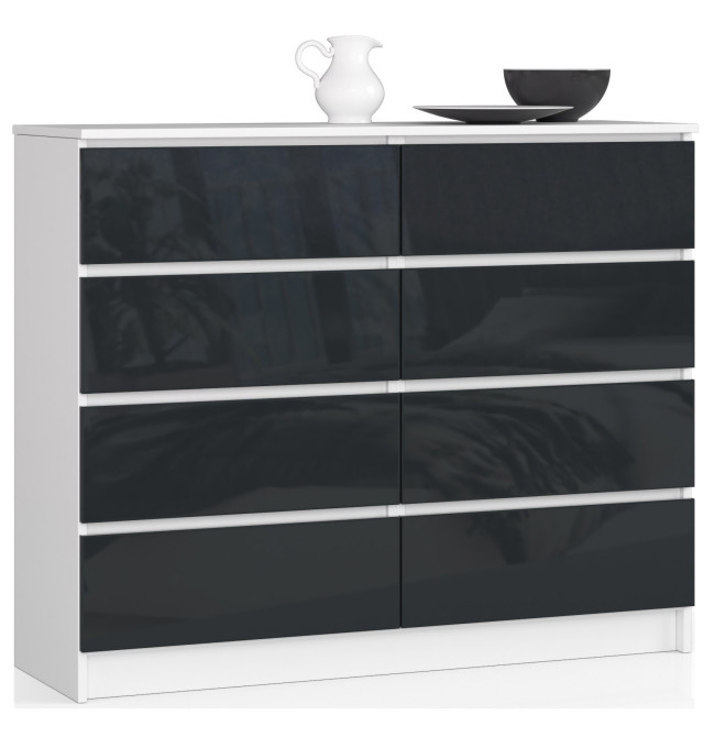 Komoda K120 8SZ CLP grafitová, lesk