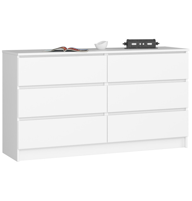 Komoda K140 6SZ CLP bílá