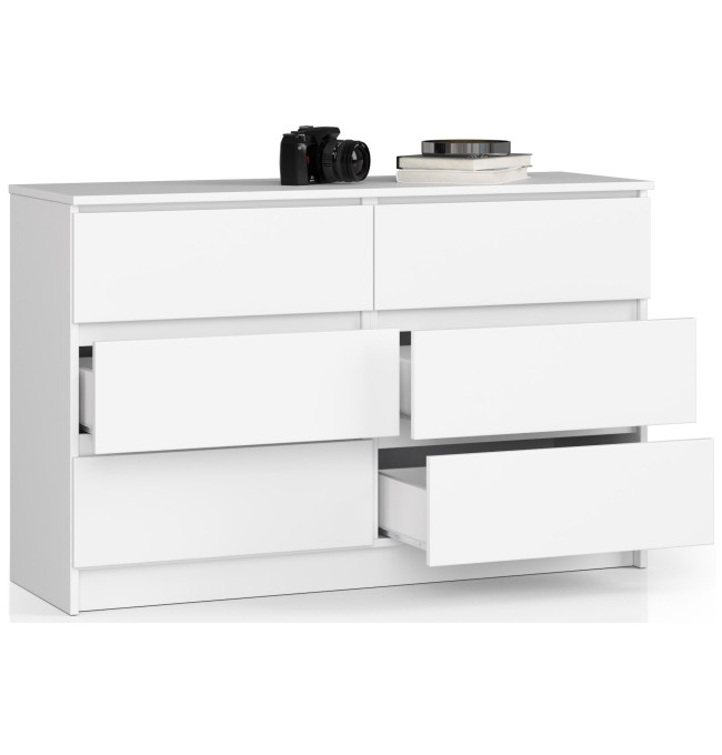 Komoda K120 6SZ CLP bílá