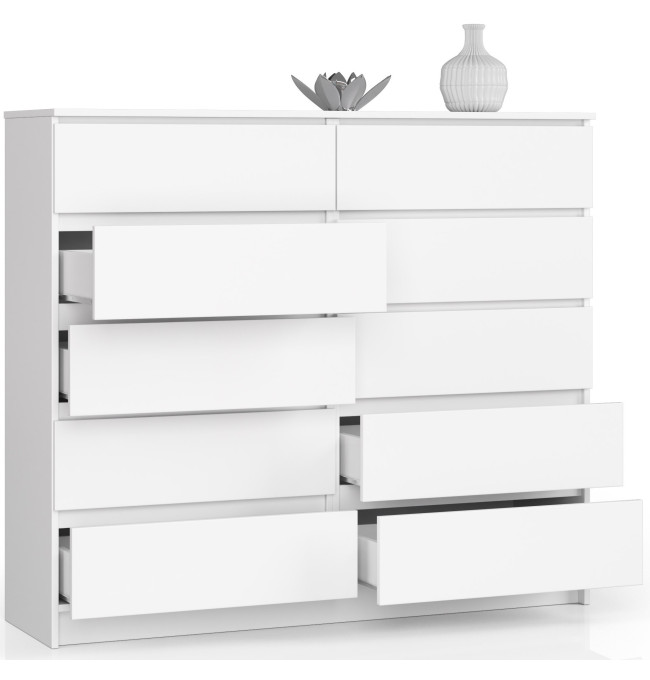 Komoda K140 10SZ CLP bílá