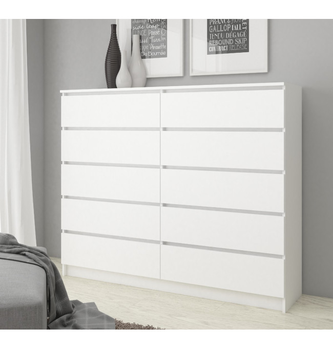 Komoda K140 10SZ CLP bílá