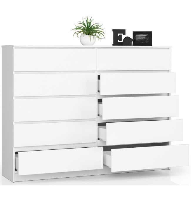 Komoda K160 10SZ CLP bílá