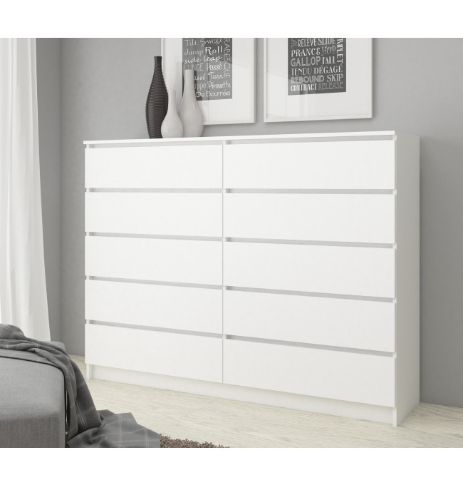 Komoda K160 10SZ CLP bílá