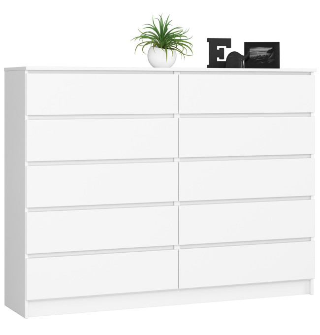 Komoda K160 10SZ CLP bílá