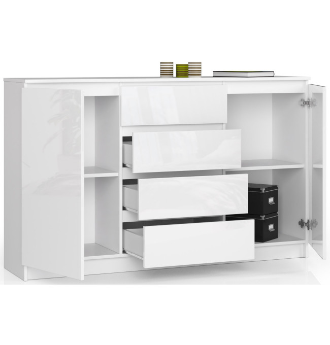 Komoda K160 2D 4SZ CLP bílá, lesk