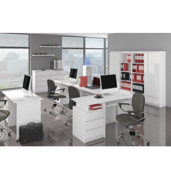Komoda K160 2D 4SZ CLP bílá, lesk