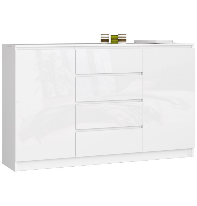 Komoda K160 2D 4SZ CLP bílá, lesk