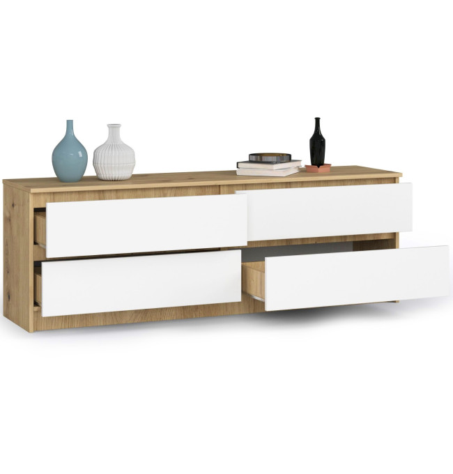 Komoda K160 4SZ CLP dub artisan / bílá