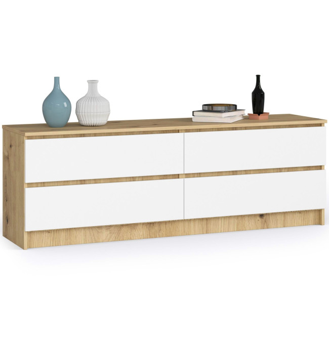 Komoda K160 4SZ CLP dub artisan / bílá