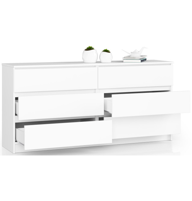 Komoda K160 6SZ CLP bílá