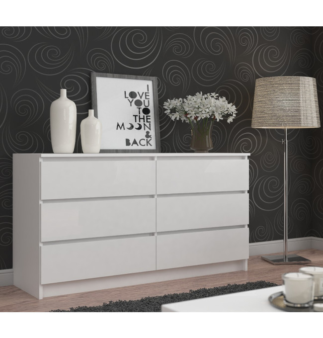 Komoda K160 6SZ CLP bílá