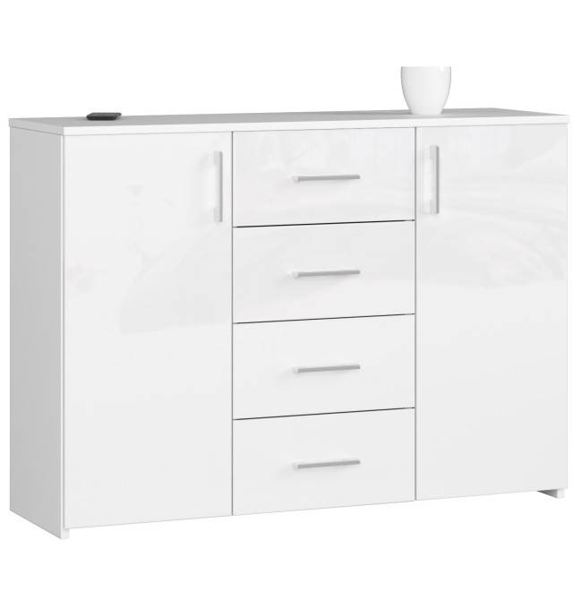 Komoda K45 bílá, lesk
