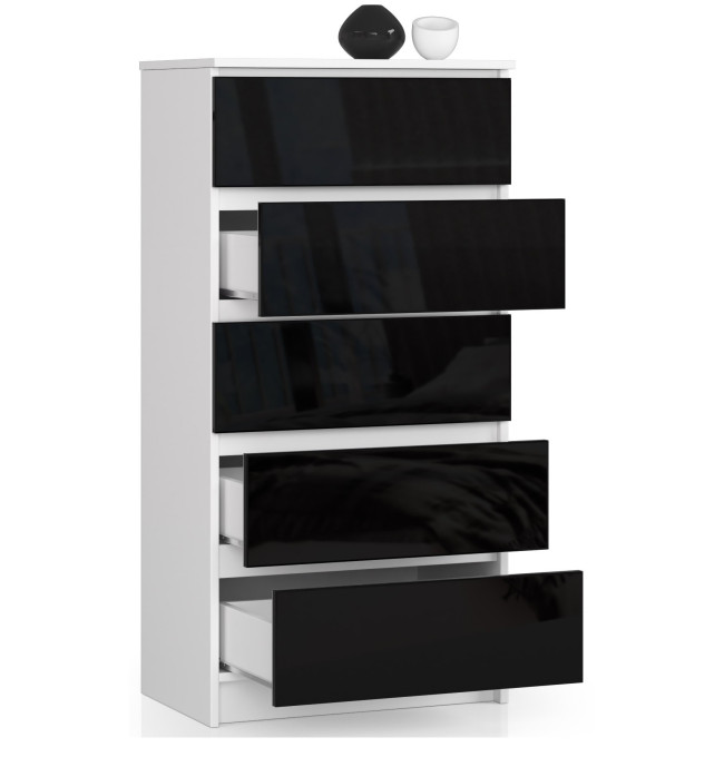 Komoda K60 5SZ CLP černá, lesk