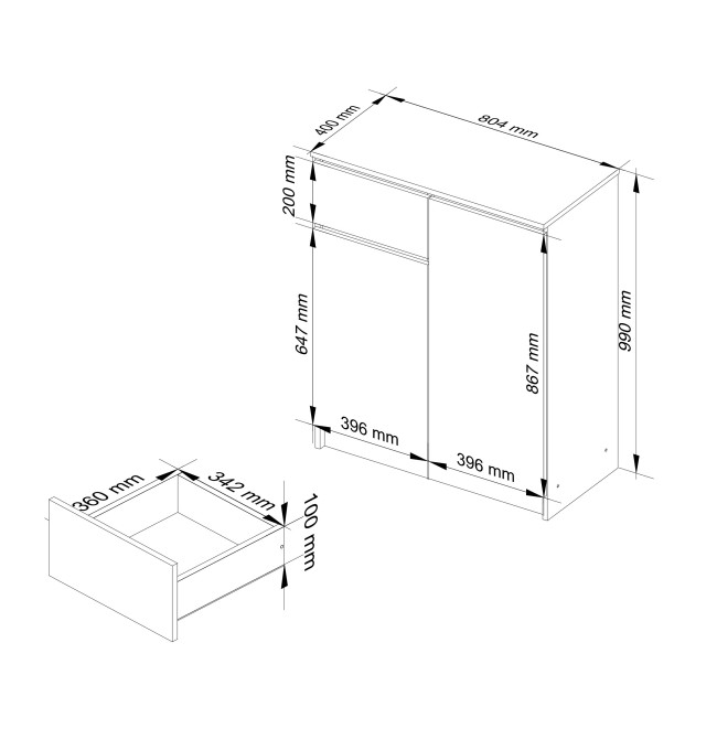 Komoda K80 2D 1SZ CLP dub sonoma