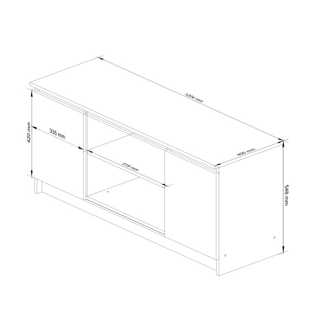 Stolek pod TV RTV 120 2D 1P dub artisan