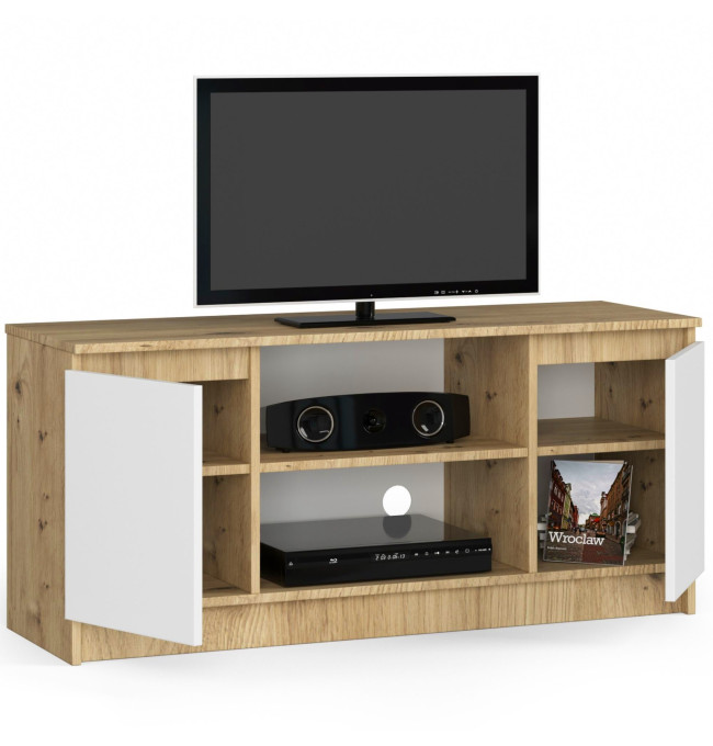 Stolek pod TV RTV 120 2D 1P dub artisan / bílý