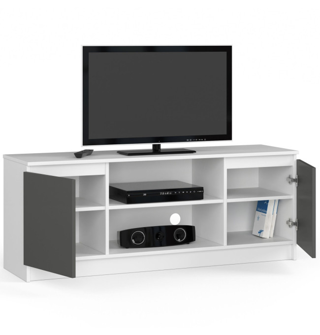 Stolek pod TV RTV 140 2D 1P bílý / šedý