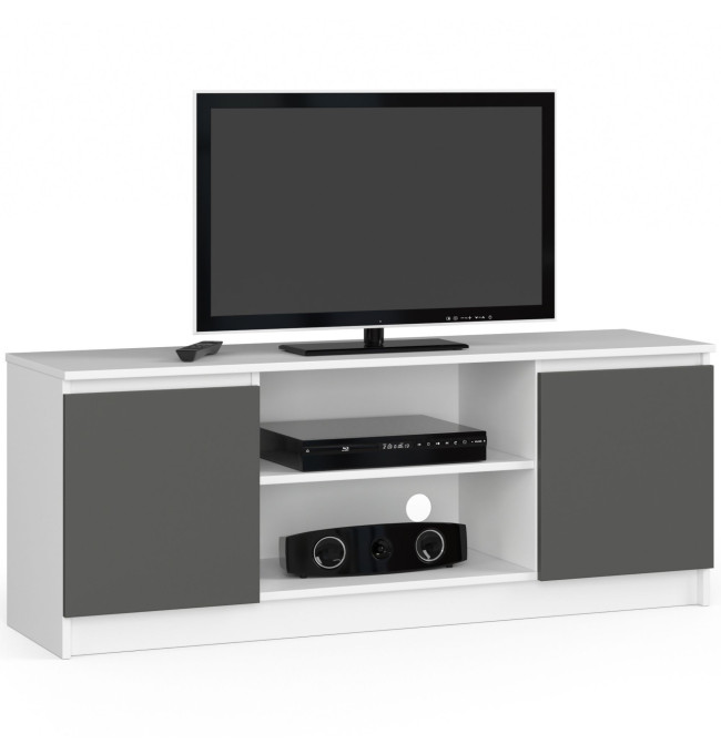 Stolek pod TV RTV 140 2D 1P bílý / šedý