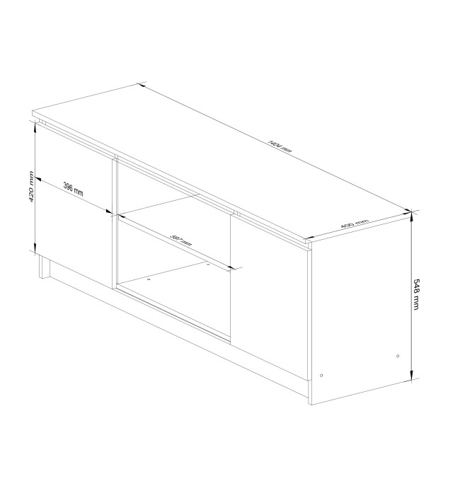 Stolek pod TV RTV 140 2D 1P dub artisan