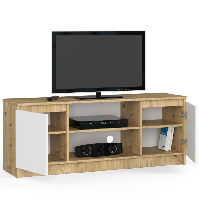 Stolek pod TV RTV 140 2D 1P dub artisan / bílý