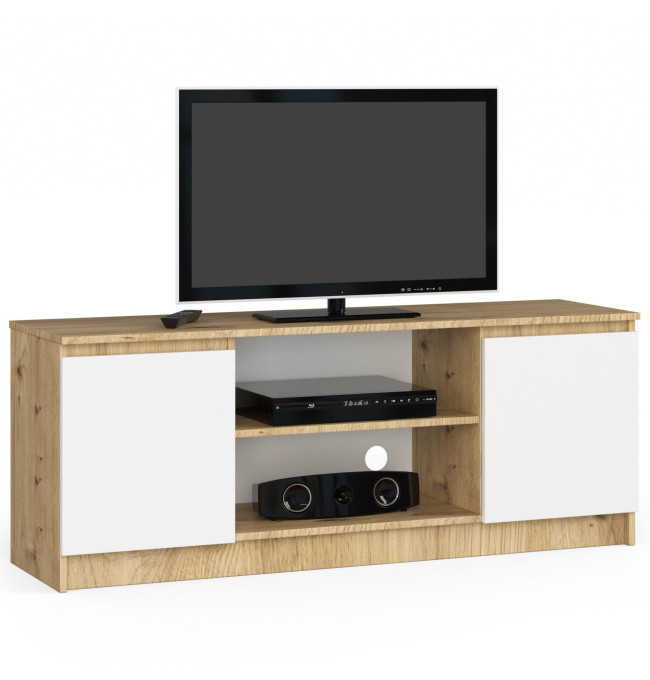 Stolek pod TV RTV 140 2D 1P dub artisan / bílý