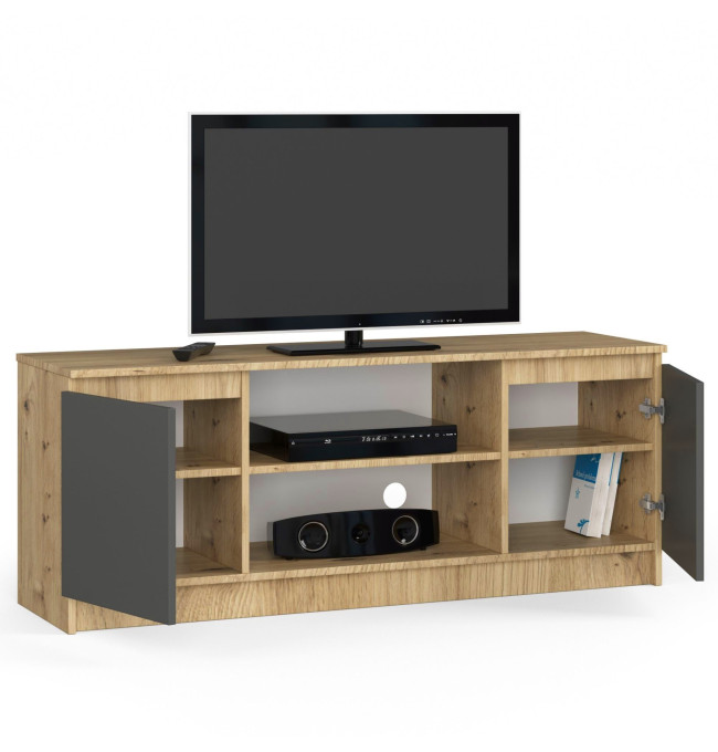 Stolek pod TV RTV 140 2D 1P dub artisan / šedý