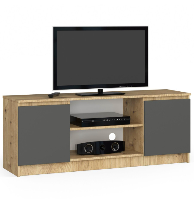 Stolek pod TV RTV 140 2D 1P dub artisan / šedý