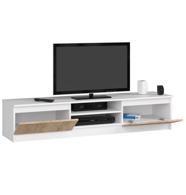 Stolek pod TV RTV K 160 CLP bílý / sonoma