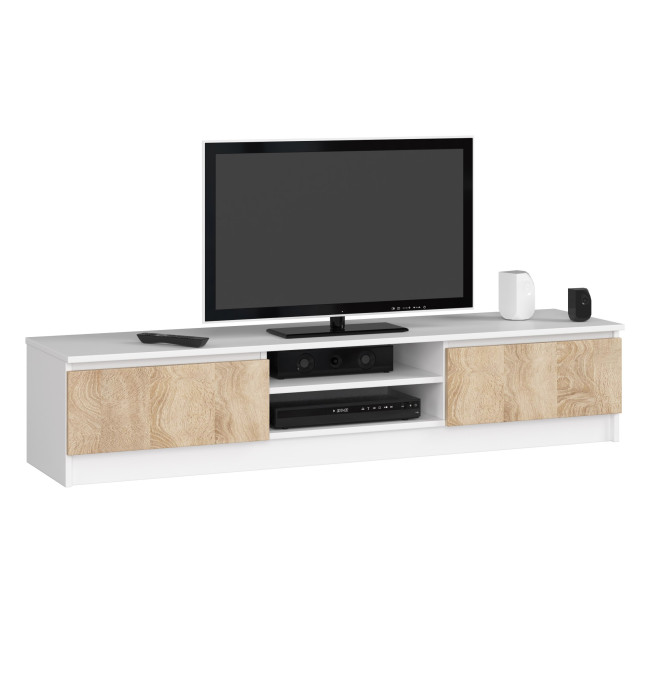Stolek pod TV RTV K 160 CLP bílý / sonoma
