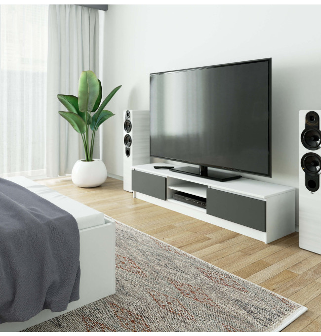 Stolek pod TV RTV K 160 CLP bílý / šedý