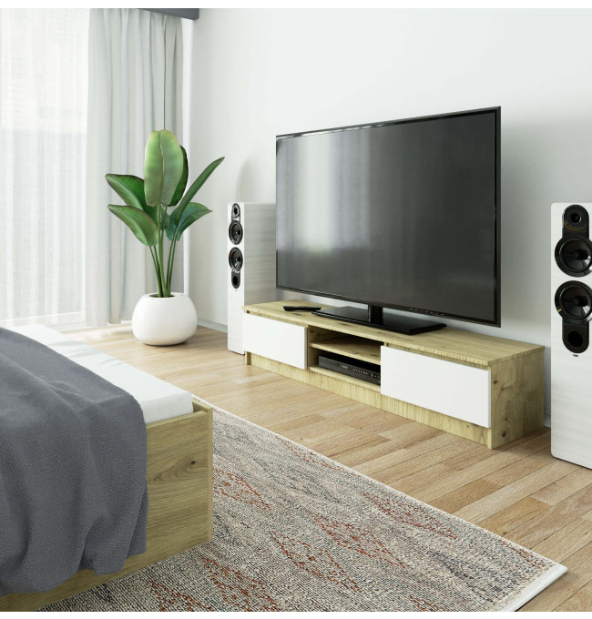 Stolek pod TV RTV K 160 CLP dub artisan / bílý