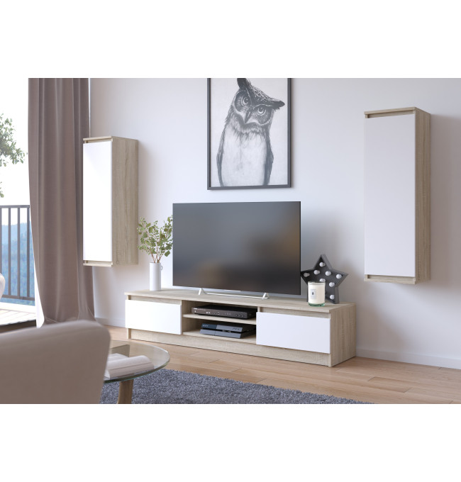Stolek pod TV RTV K 160 CLP sonoma / bílý