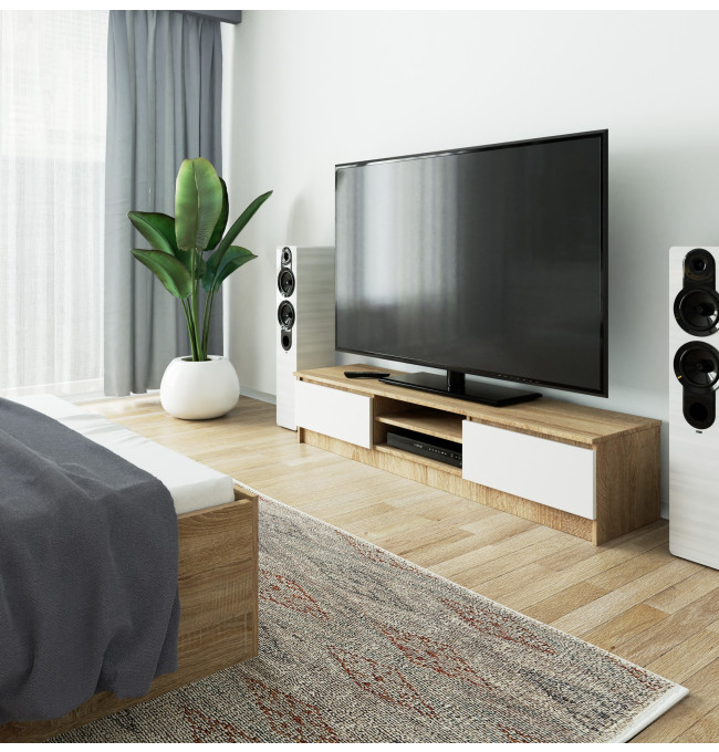 Stolek pod TV RTV K 160 CLP sonoma / bílý