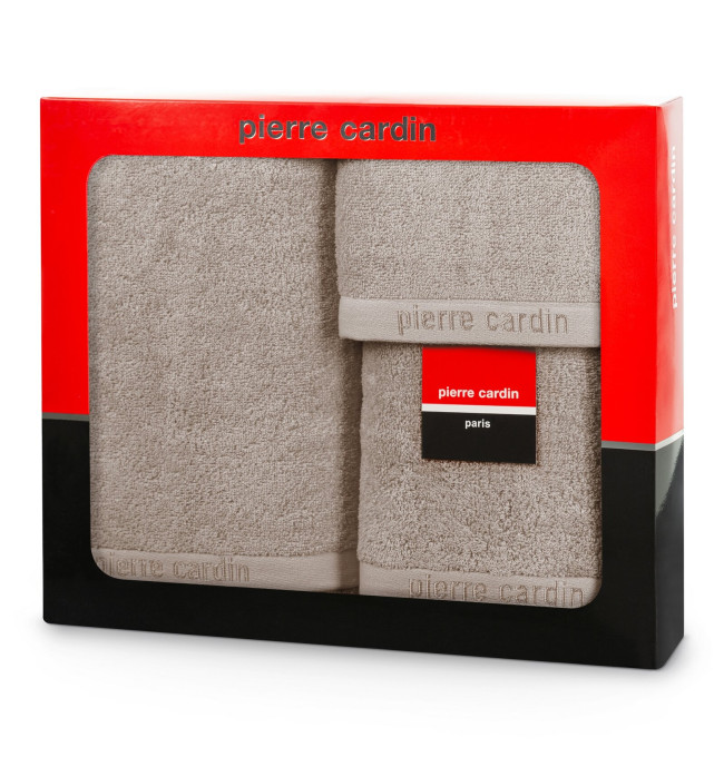 Dárková sada ručníků PIERRE CARDIN EVI tmavě béžová