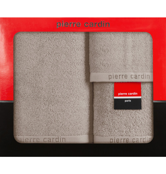 Dárková sada ručníků PIERRE CARDIN EVI tmavě béžová