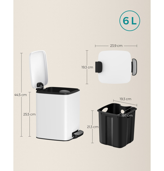 Odpadkový koš 6L LTB590W0602