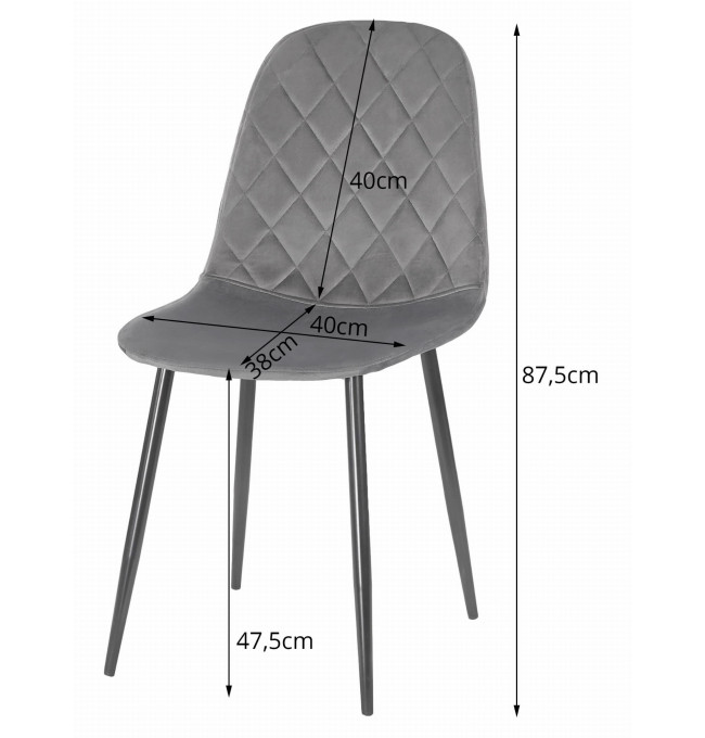 Set tří jídelních židlí COMO tmavě šedé (černé nohy) (3ks)