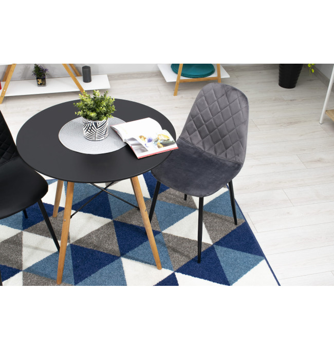 Set tří jídelních židlí COMO tmavě šedé (černé nohy) (3ks)