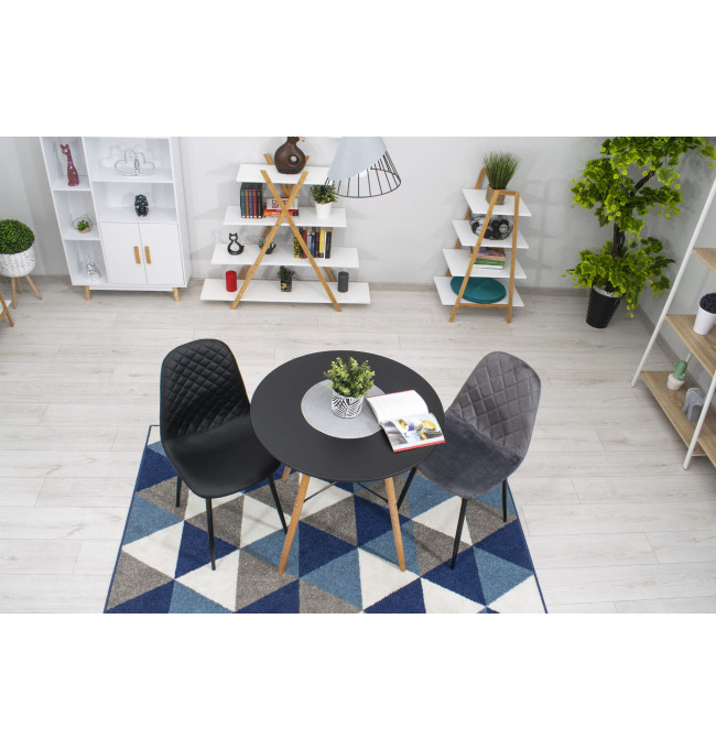 Set tří jídelních židlí COMO tmavě šedé (černé nohy) (3ks)