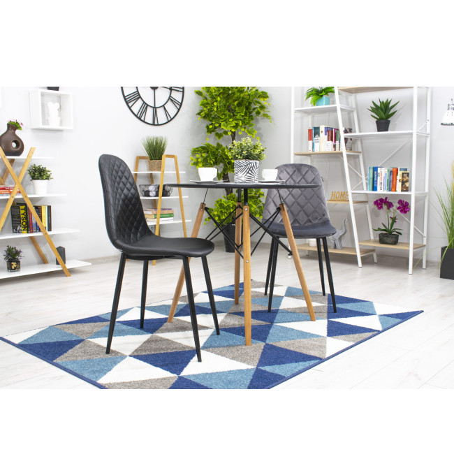 Set tří jídelních židlí COMO tmavě šedé (černé nohy) (3ks)