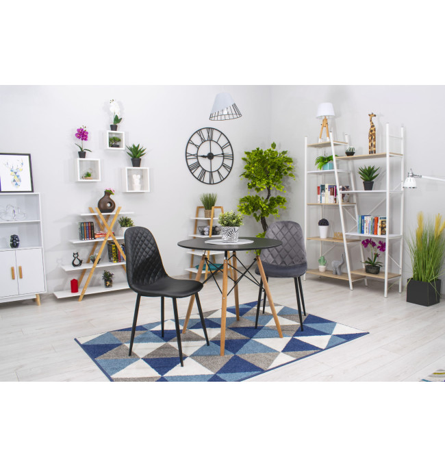 Set tří jídelních židlí COMO tmavě šedé (černé nohy) (3ks)