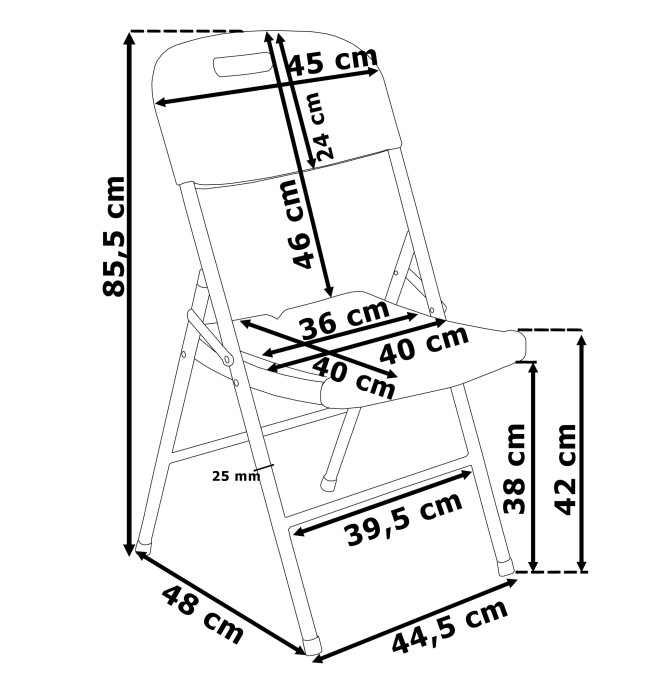 Rozkládací židle WHITE bílá