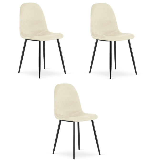 Set tří jídelních židlí COMO béžový (3 ks)