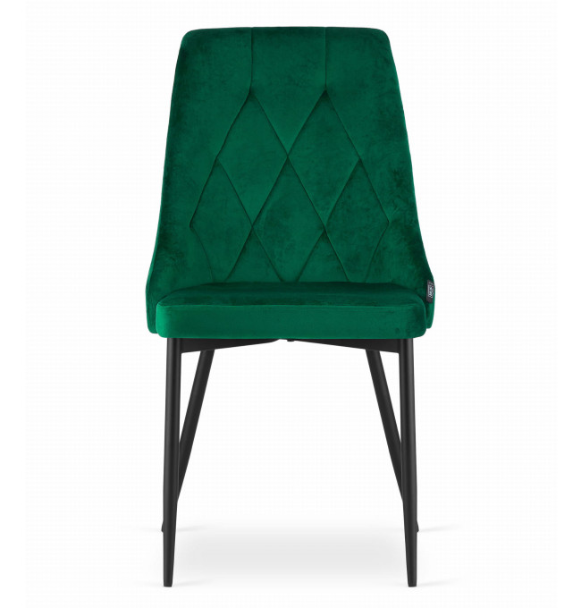 Set tří jídelních židlí IMOLA tmavězelené (černé nohy) (3ks)