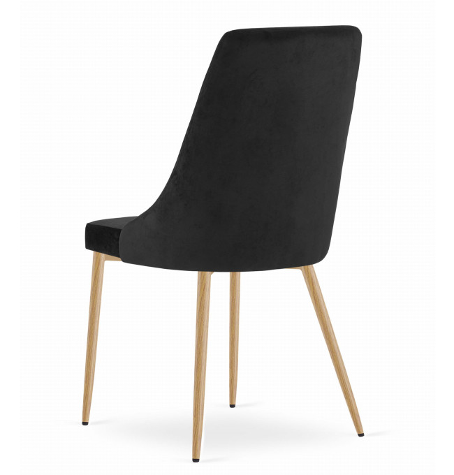 Jídelní židle IMOLA sametová černá / dřevěné nohy